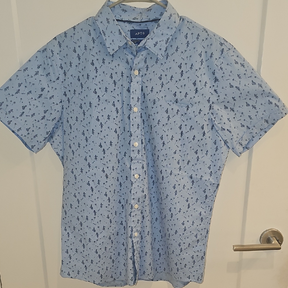 Apt. 9 Men's Light Blue Tree Print Shirt
